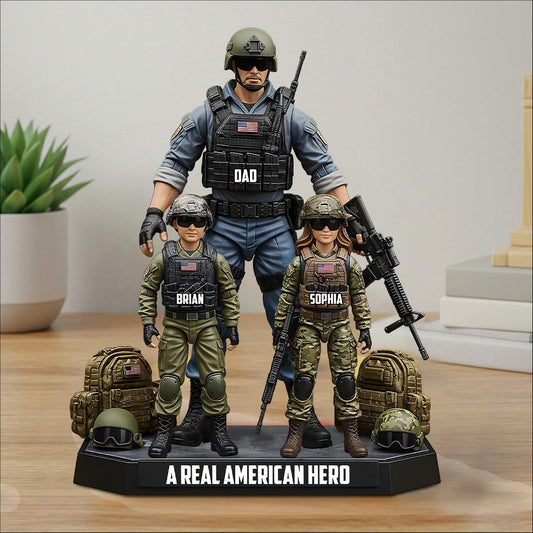 Dad You're My Hero - Personalized Father Custom Shaped Acrylic Plaque