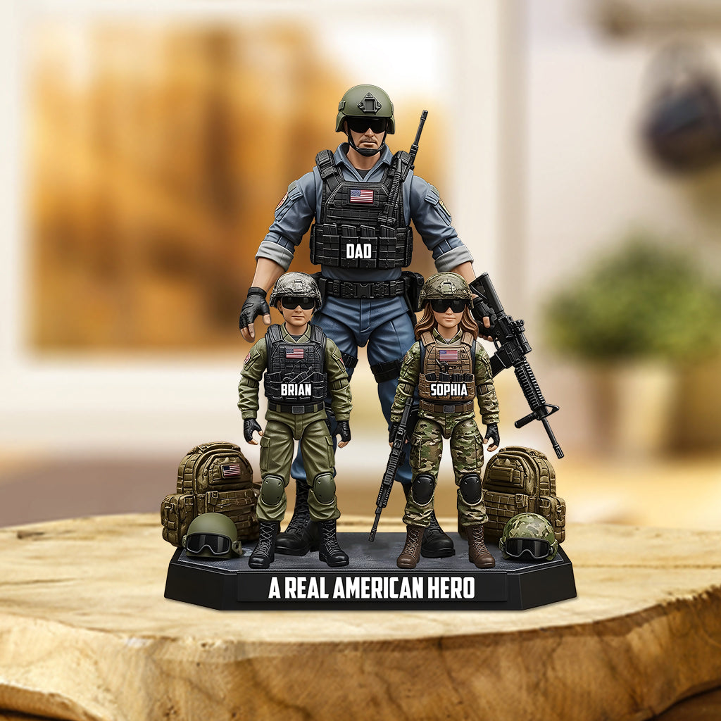 Dad You're My Hero - Personalized Father Custom Shaped Acrylic Plaque