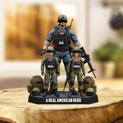 Dad You're My Hero - Personalized Father Custom Shaped Acrylic Plaque