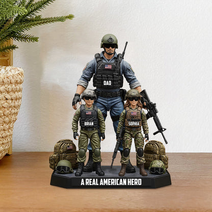 Dad You're My Hero - Personalized Father Custom Shaped Acrylic Plaque