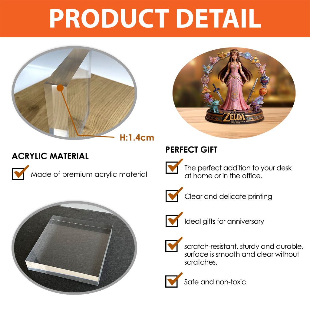 Golden Relic 40th Anniversary Custom Figure From Any Photo - Personalized The Hero's Legend Custom Shaped Acrylic Plaque