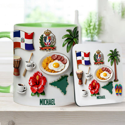 Proud To Be Dominicana - Personalized Expats Accent Mug & Coaster