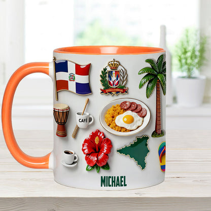 Proud To Be Dominicana - Personalized Expats Accent Mug & Coaster