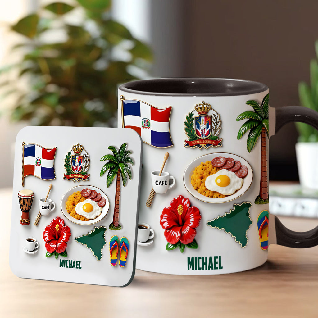 Proud To Be Dominicana - Personalized Expats Accent Mug & Coaster