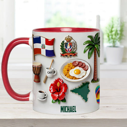 Proud To Be Dominicana - Personalized Expats Accent Mug & Coaster