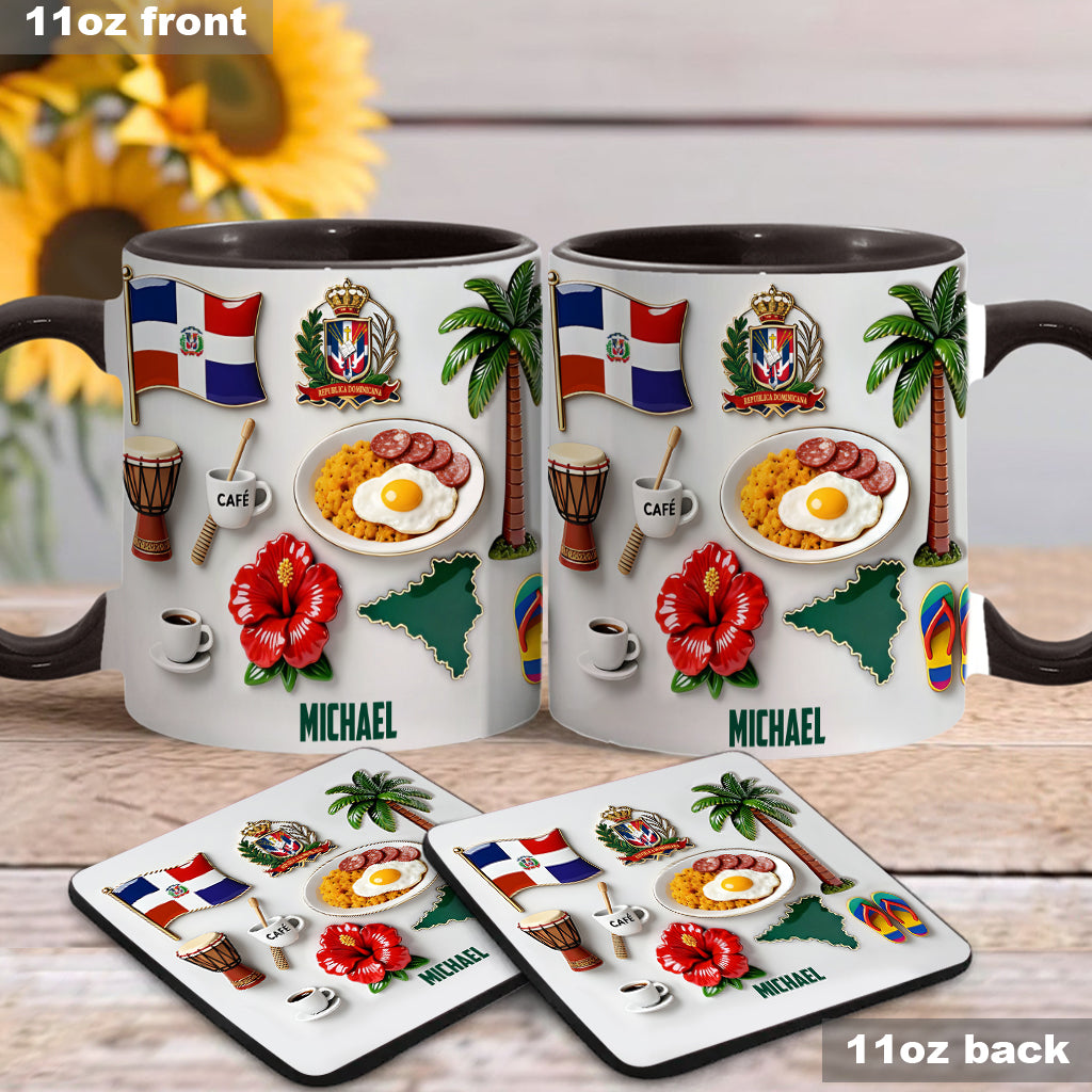 Proud To Be Dominicana - Personalized Expats Accent Mug & Coaster