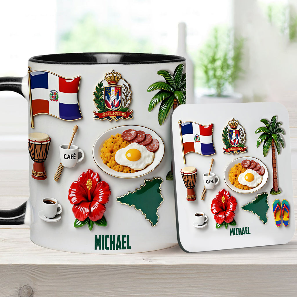 Proud To Be Dominicana - Personalized Expats Accent Mug & Coaster