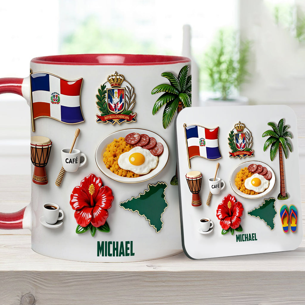 Proud To Be Dominicana - Personalized Expats Accent Mug & Coaster
