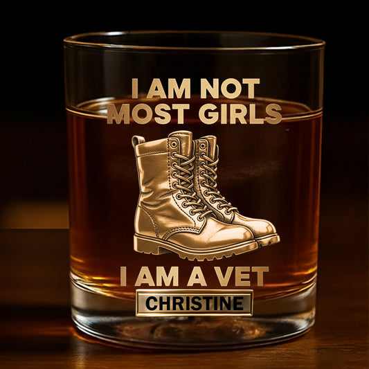 I Am A Vet - Personalized Veteran Whiskey Glass