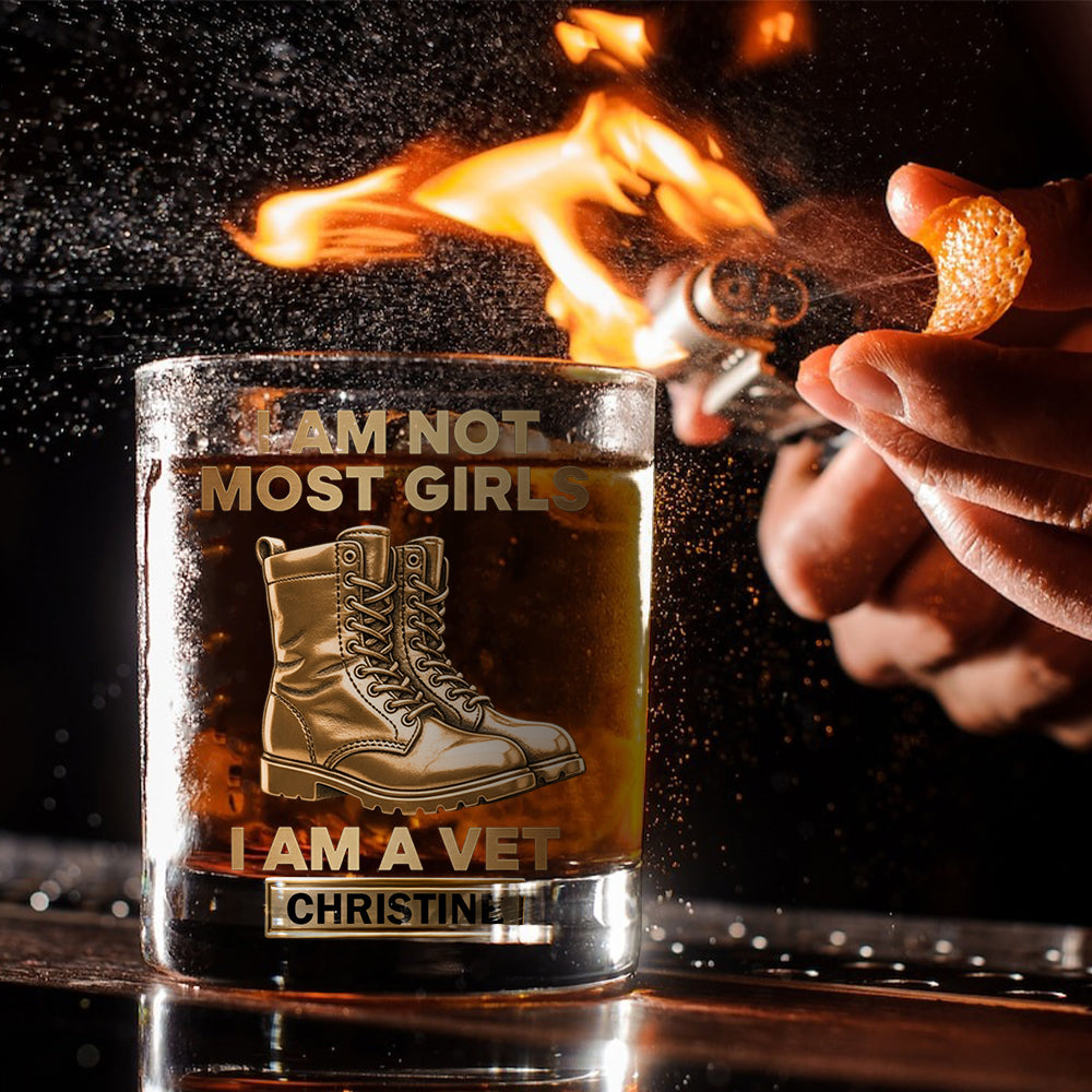 I Am A Vet - Personalized Veteran Whiskey Glass