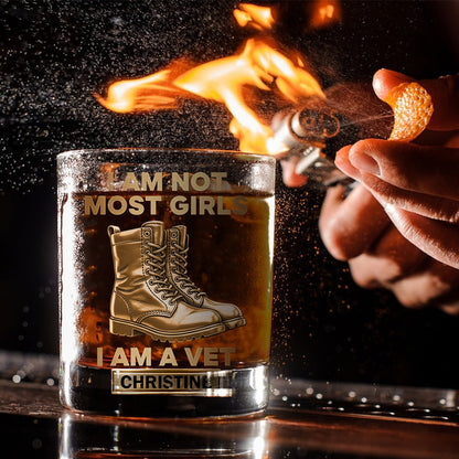 I Am A Vet - Personalized Veteran Whiskey Glass