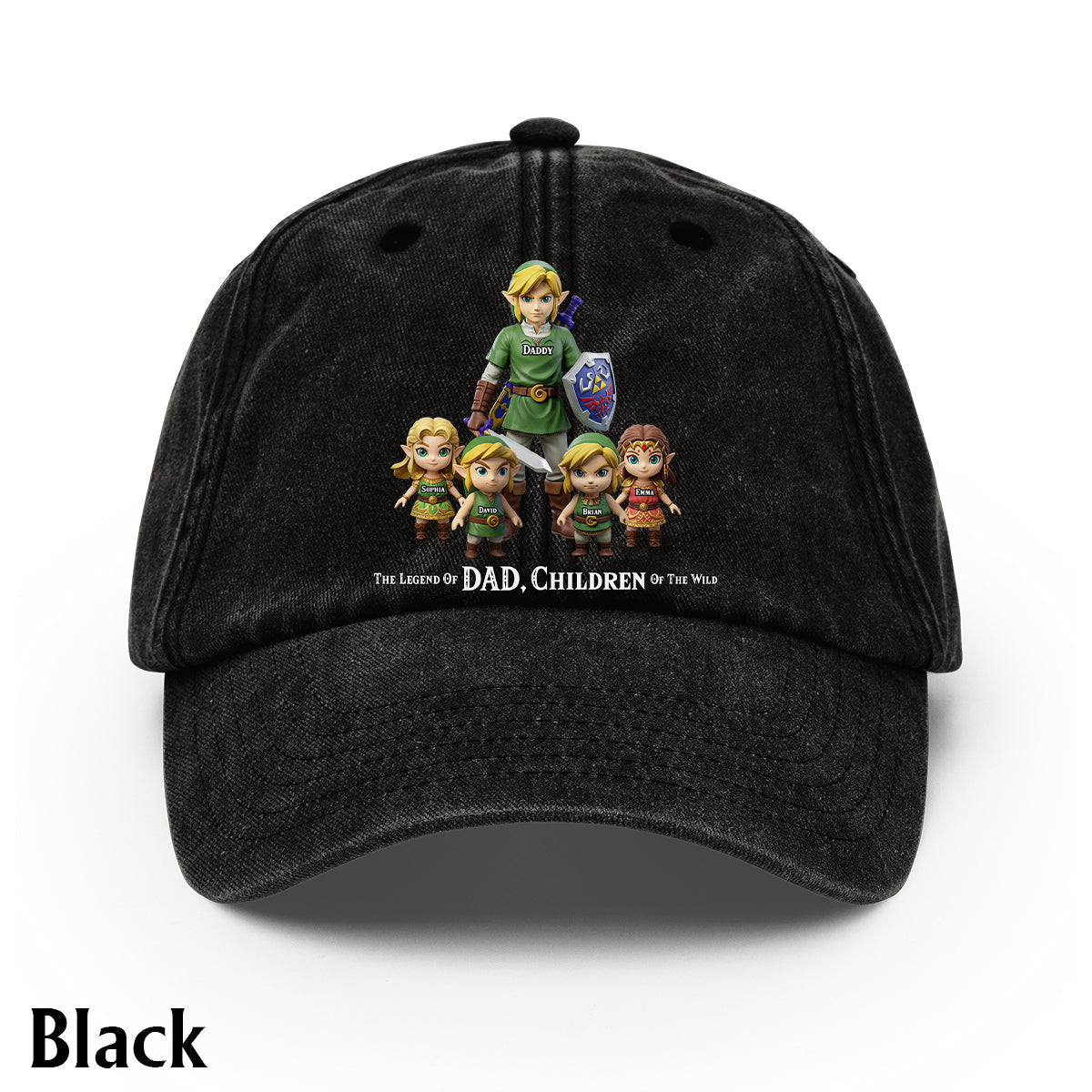 The Legend Of Dad - Personalized The Hero's Legend Washed Denim Cap