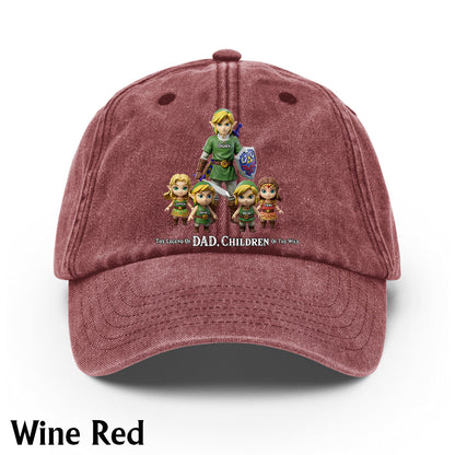 The Legend Of Dad - Personalized The Hero's Legend Washed Denim Cap