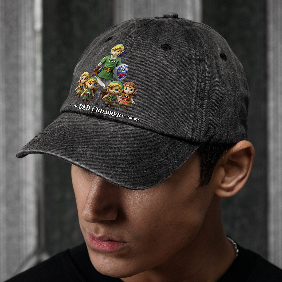 The Legend Of Dad - Personalized The Hero's Legend Washed Denim Cap