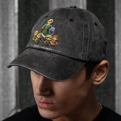 The Legend Of Dad - Personalized The Hero's Legend Washed Denim Cap