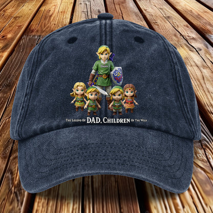 The Legend Of Dad - Personalized The Hero's Legend Washed Denim Cap