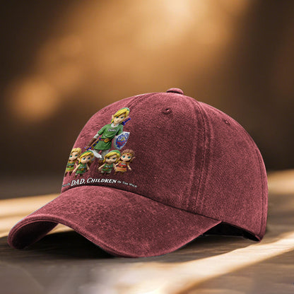 The Legend Of Dad - Personalized The Hero's Legend Washed Denim Cap