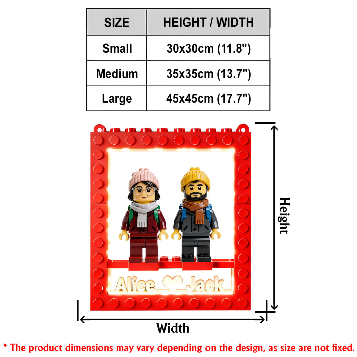 Brick Couple - Personalized Couple LED Light Acrylic Sign