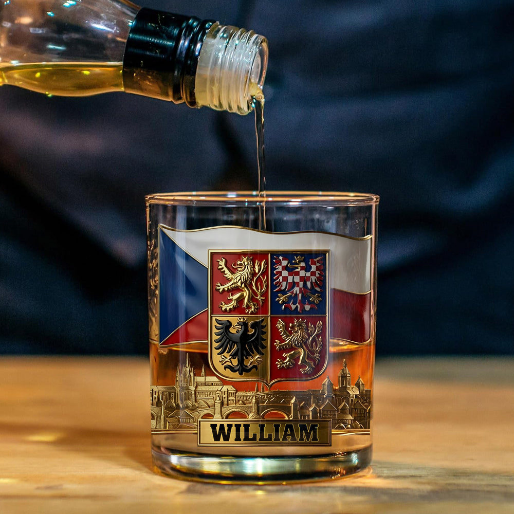 Proud Czech Republic - Personalized Expats Whiskey Decanter Set