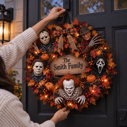 The Most Wonderful Time Of The Year - Personalized Horror Character LED Light Acrylic Sign