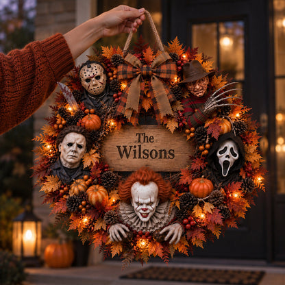 The Most Wonderful Time Of The Year - Personalized Horror Character LED Light Acrylic Sign