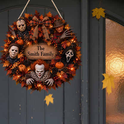The Most Wonderful Time Of The Year - Personalized Horror Character LED Light Acrylic Sign