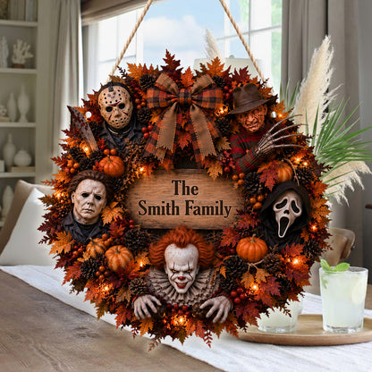 The Most Wonderful Time Of The Year - Personalized Horror Character LED Light Acrylic Sign