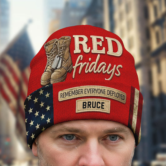 Red Fridays - Personalized Veteran Beanie Hat