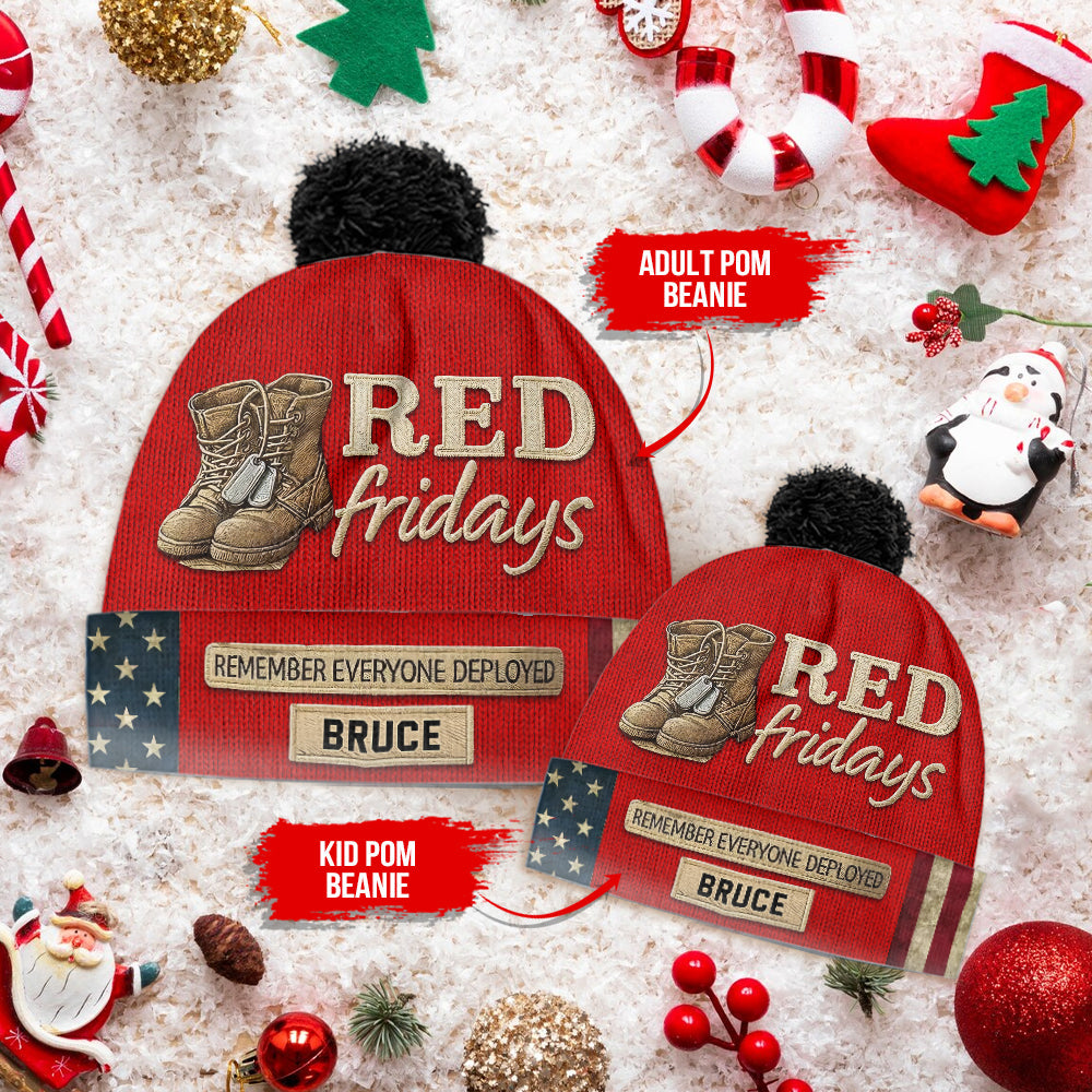 Red Fridays - Personalized Veteran Beanie Hat