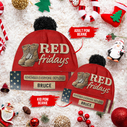 Red Fridays - Personalized Veteran Beanie Hat