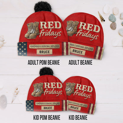 Red Fridays - Personalized Veteran Beanie Hat