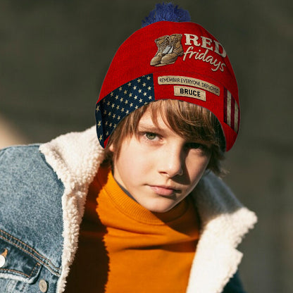 Red Fridays - Personalized Veteran Beanie Hat
