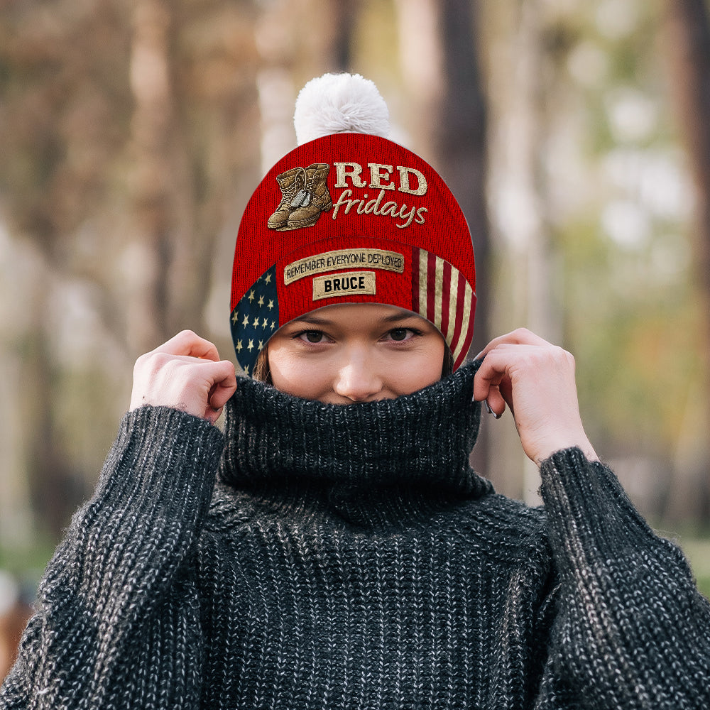 Red Fridays - Personalized Veteran Beanie Hat