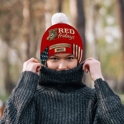 Red Fridays - Personalized Veteran Beanie Hat