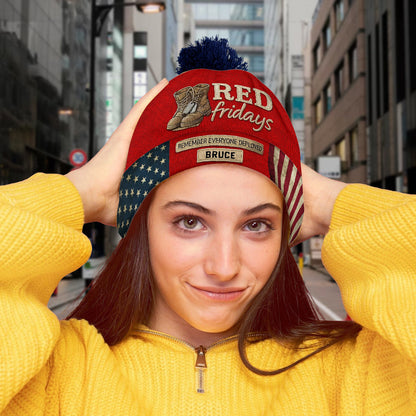 Red Fridays - Personalized Veteran Beanie Hat