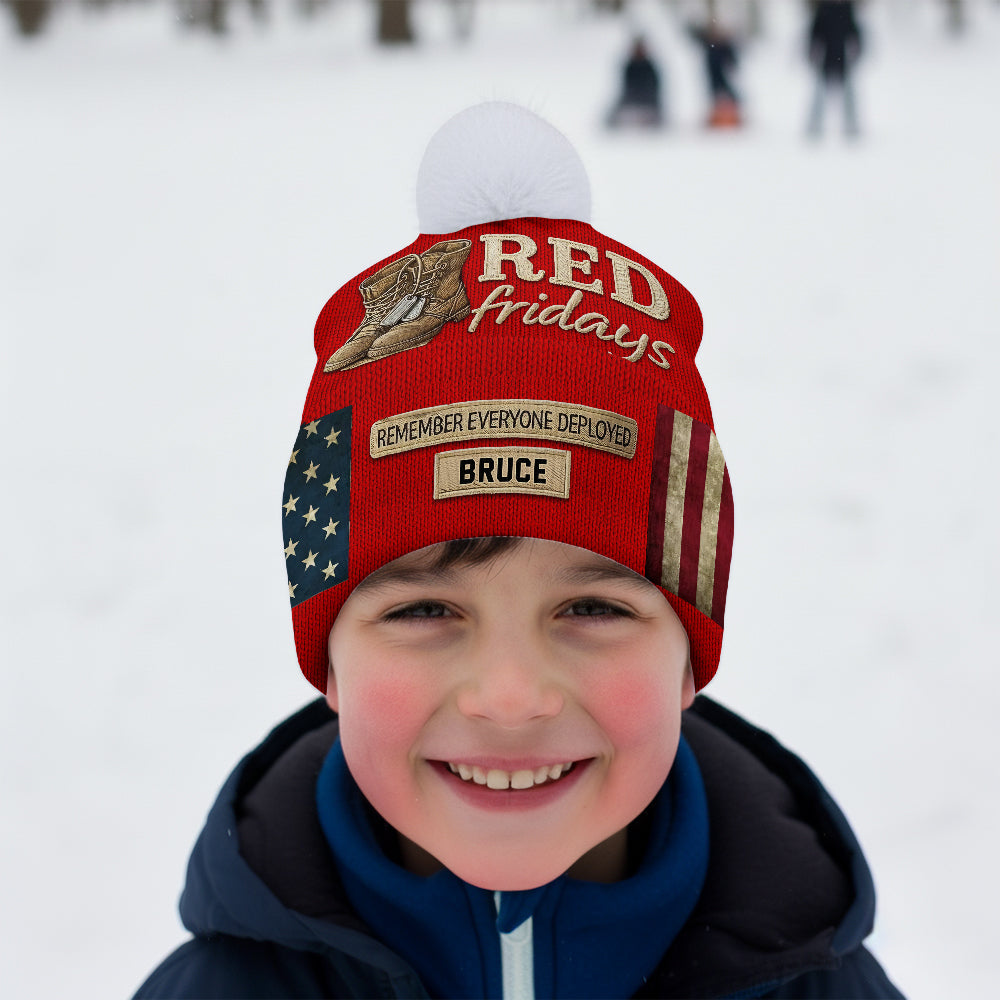 Red Fridays - Personalized Veteran Beanie Hat