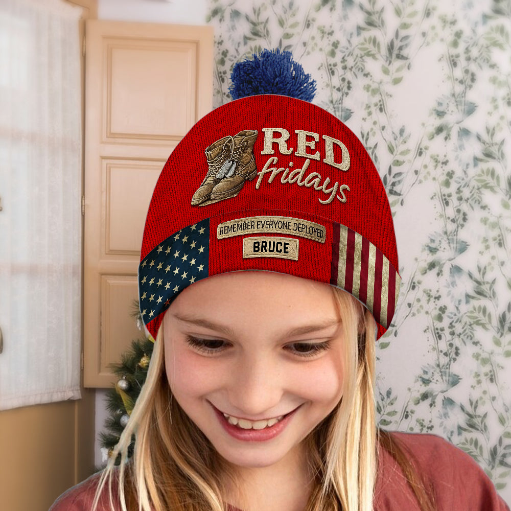 Red Fridays - Personalized Veteran Beanie Hat