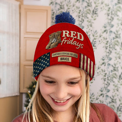Red Fridays - Personalized Veteran Beanie Hat