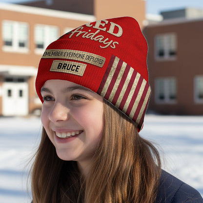 Red Fridays - Personalized Veteran Beanie Hat