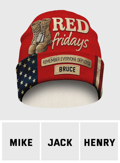 Red Fridays - Personalized Veteran Beanie Hat