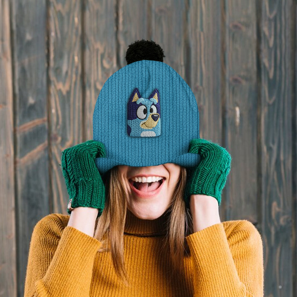 Blue Dog - Personalized Kid Beanie Hat