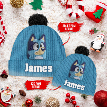 Blue Dog - Personalized Kid Beanie Hat