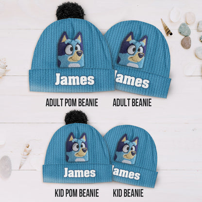 Blue Dog - Personalized Kid Beanie Hat