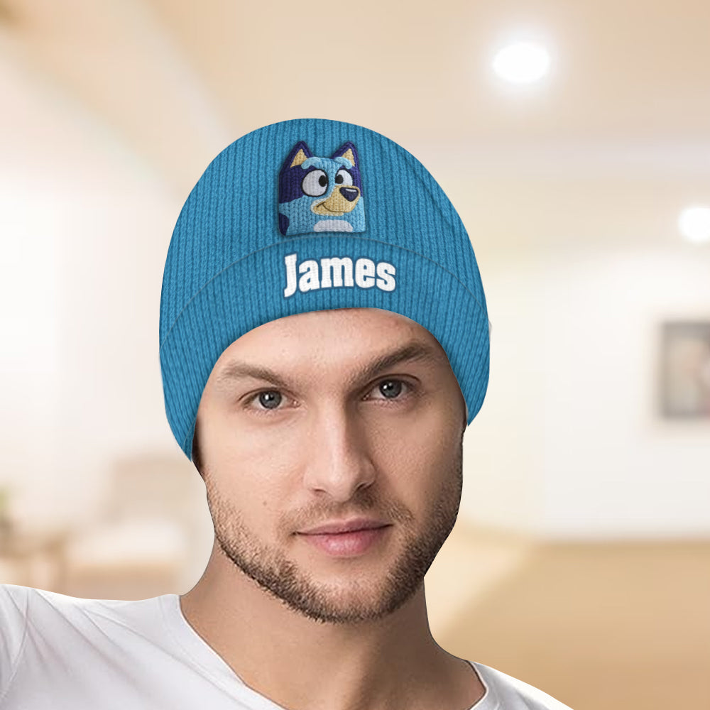 Blue Dog - Personalized Kid Beanie Hat