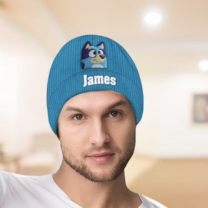Blue Dog - Personalized Kid Beanie Hat