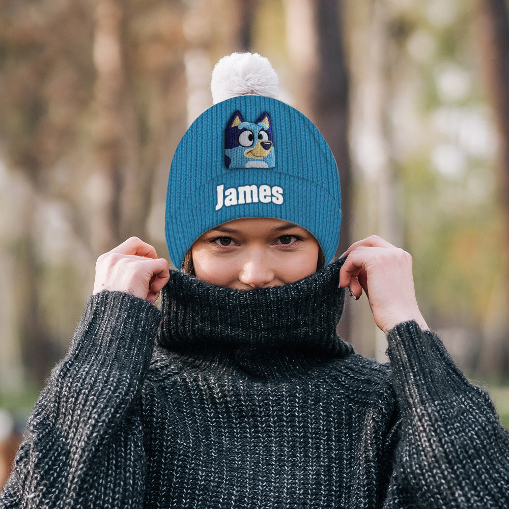 Blue Dog - Personalized Kid Beanie Hat