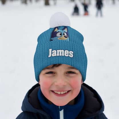 Blue Dog - Personalized Kid Beanie Hat