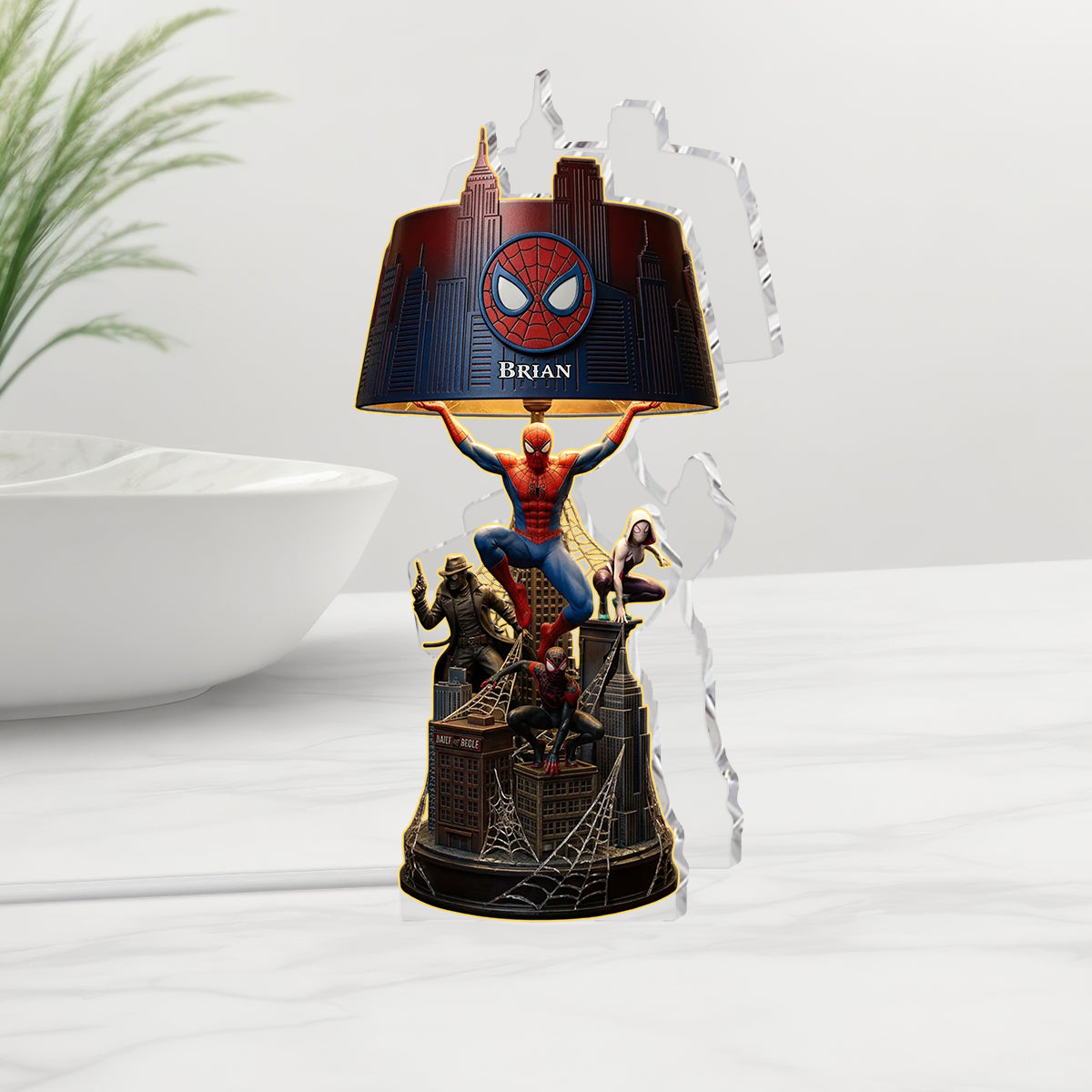 Save The World - Personalized Spider Acrylic LED Night Light