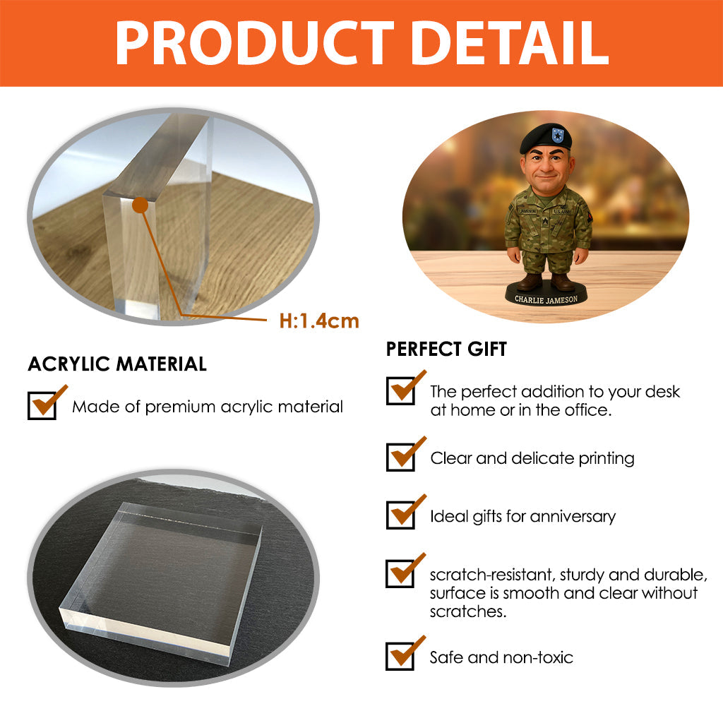 Proud Veterans - Personalized Veteran Custom Shaped Acrylic Plaque