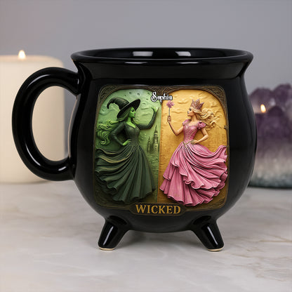 Changed For Good Witch & Princess - Personalized Green and Pink Cauldron Mug